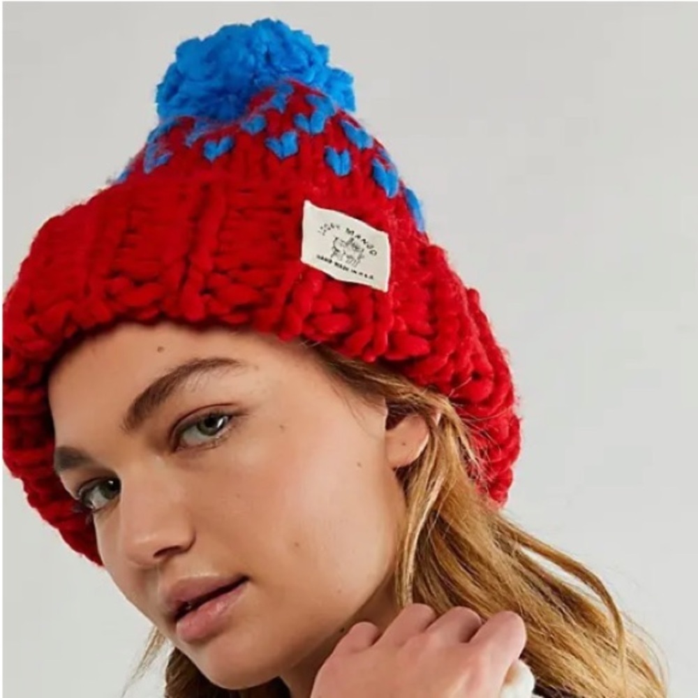 Free people x loopy mango edelweiss hat in color “ moody blue “ new without tags - Picture 1 of 5
